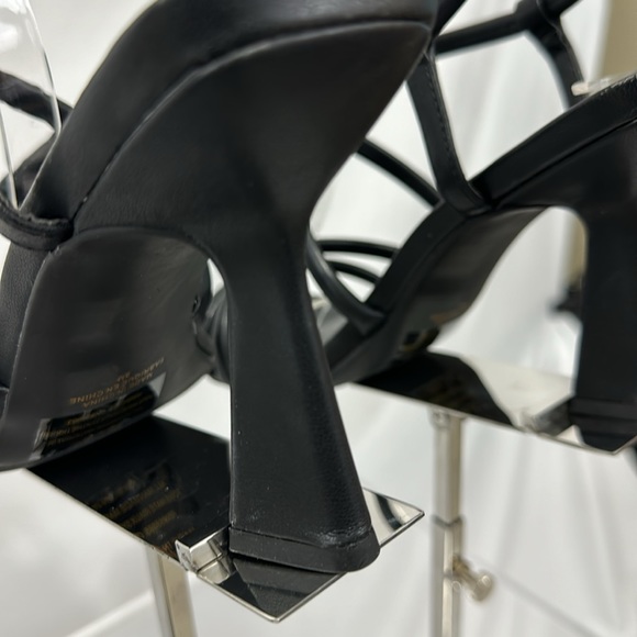 Nordstrom BP. Ashlyn Black  Square Toe Strappy Sandal Flared Triangular … - Picture 9 of 11